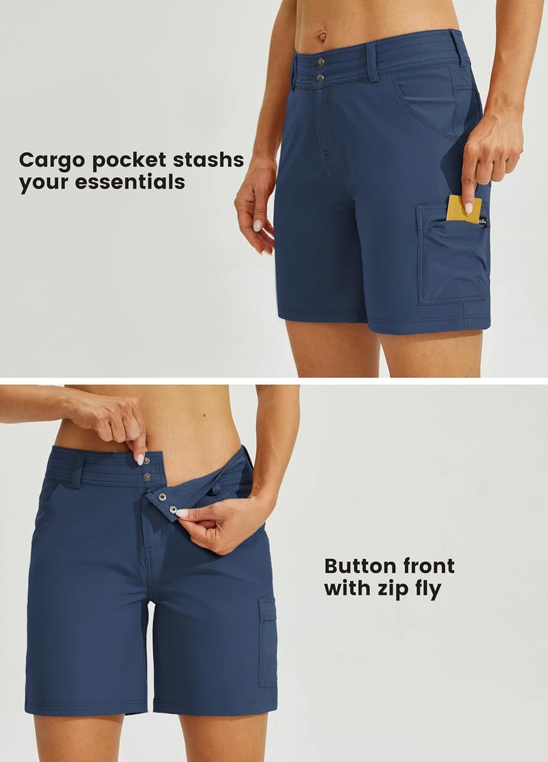 Willit Women's Golf Hiking Shorts Cargo Quick Dry Athletic Shorts Casual Summer Shorts with Pockets 7" - Image 5